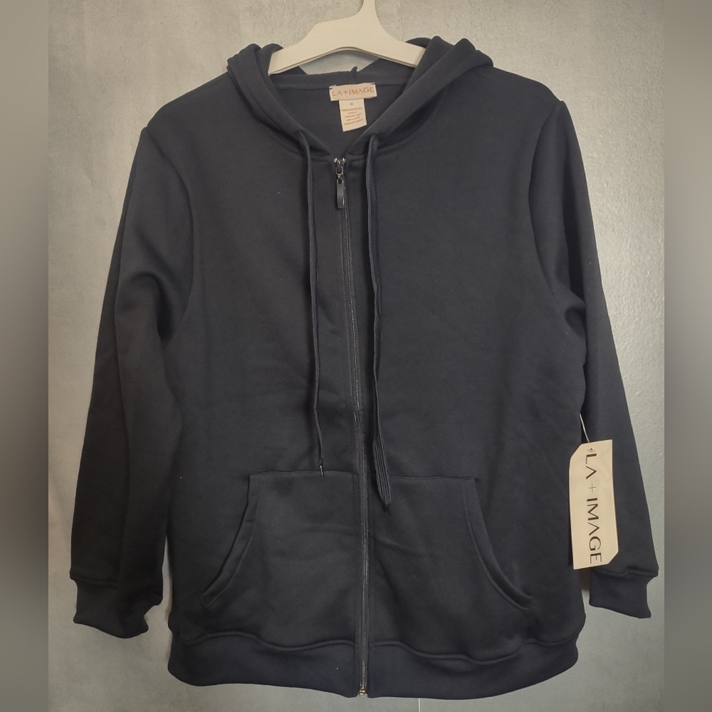 Navy Blue Zip-Up Hoodie